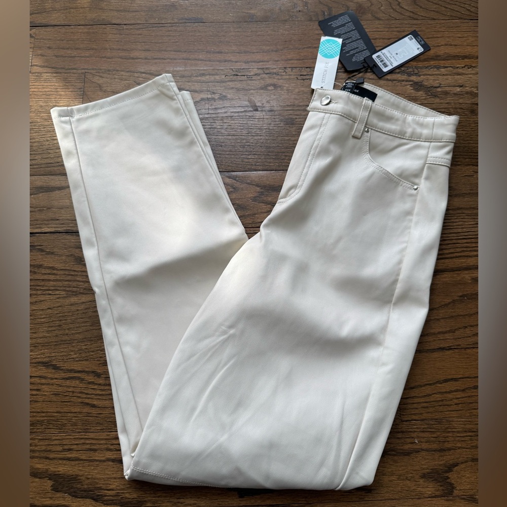 Vero Moda High Rise Coated Trouser Off White Medium NWT